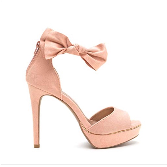 NIB Qupid side bow blush peep toes - Picture 1 of 3